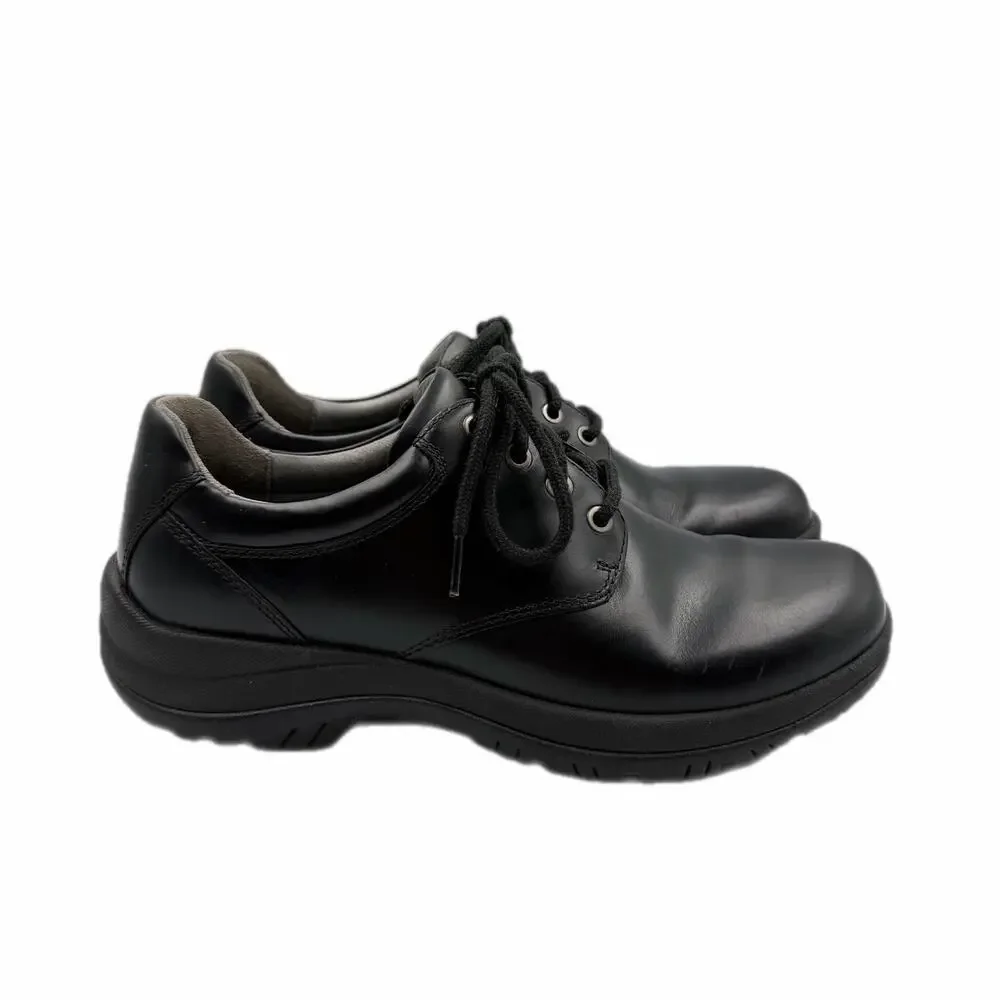 Dansko Men's 8.5 Walker Black Leather Lace Up Business Casual Workwear Oxfords